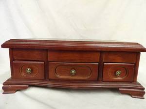 lot 1456 image: Wood Jewelry Box wContents