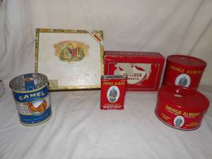 lot 1476 image: Tobacco Cans, Cigar Boxes