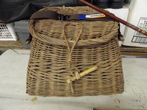 lot 1488 image: Fly Rod and Fish Basket