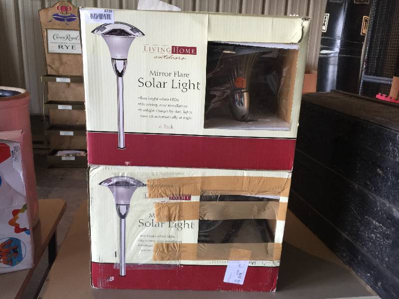 lot 8739 image: BEAUTIFUL DESIGNER SOLAR LIGHT 6-PACK -MIRROR FLARE STAKE MOUNT FROM LIVING HOME
