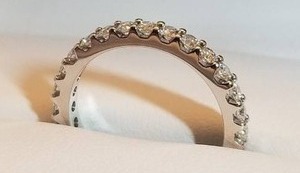 lot 24001 image: Amore 10KT White Gold 1CT TDW Stackable Diamond Eternity Ring Size 5- Retail$719.99