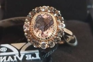 lot 24003 image: Encore by Le Vian 14k Rose Gold Ring 2 13 ct Cotton Candy Amethyst, 13 ct White Sapphire & 58 ct Chocolate Quartz-Size 7 Retail$284.49