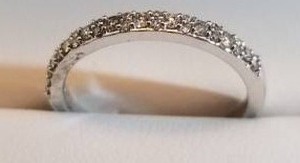 lot 24006 image: Divina 14K White Gold 15ct TDW Diamond Contour Wedding Band.(H-II2-I3)- Size 8 Retail$264.99