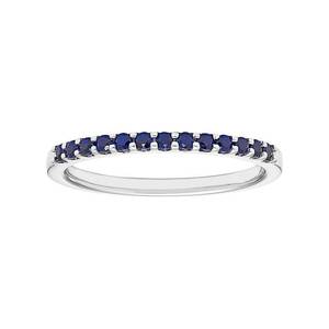 lot 24024 image: 14karat White Gold Sapphire Stackable Band Ring- Retail$449.99 Size 6.5