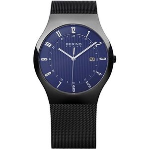lot 24078 image: BERING Solar Slim Watch with Sapphire Crystal & Black Stainless Steel Strap- Retail$156.99