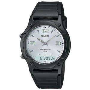 lot 24097 image: Casio Mens Core Black Resin Quartz Watch with Silvertone Dial
