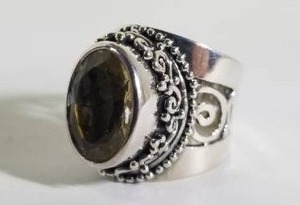 lot 24111 image: Handmade Sterling Silver Glorious Vines Citrine Ring (Indonesia) -Size 5