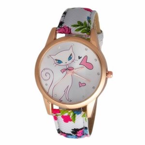 lot 24133 image: 2 Womens Interchangeable Watch sets & a Cat Heart Dial Watch Faux Leather Printed Band - Multi