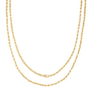 lot 24135 image: 14KT Yellow Gold Rope Chain Necklace for Men and Women, Hollow- Retail$474.99 BROKEN SEE PICS
