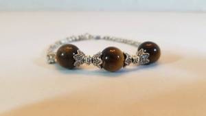 lot 24161 image: Handmade Tibetan Silver Tiger Eye Bracelet