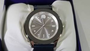 lot 24175 image: Movado Womens Bold Silver Watch with Blue Band