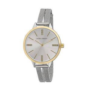 lot 24187 image: Laura Ashley Two Toned Split Mesh Band Sunray Dial Watch & Swatch Climber Flowery Skin Ladies Watch & 2 Easy read watches