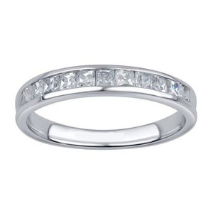 lot 24002 image: Divina 10KT Gold 12ct TDW 11-stone Princess Diamond Wedding Band-Size 9 Retail$262.99