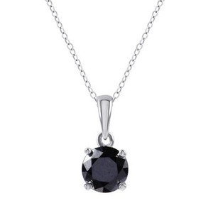 lot 24005 image: Divina Sterling Silver 1ct TDW Black Diamond Solitaire Pendant