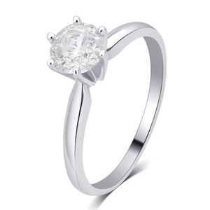lot 24023 image: Divina 14K gold 12ct TDW Diamond Solitaire Engagement Ring I2)- Retail$594.99 Size 5.5