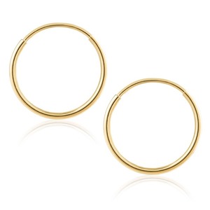 lot 24035 image: 14K Gold Endless Hoop Earrings 1-1.5mm Thick 10mm-60mm Diameters - Yellow Gold - Yellow Gold- Retail$75.98