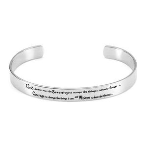lot 24036 image: Serenity Prayer Stainless Steel Cuff Bracelet