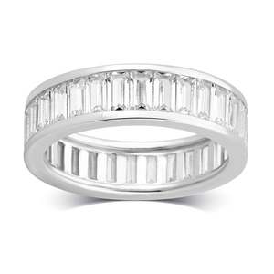 lot 24043 image: Divina Sterling Silver Created White Cubic Zirconia Eternity Band Size 6
