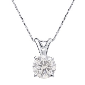 lot 24046 image: Divina 14k White Gold 1ct to 2ct TDW White Diamond Solitaire Pendant- Retail$1149.49