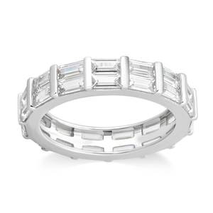 lot 24051 image: Divina Sterling Silver Created White Cubic Zirconia Eternity Band Size 6