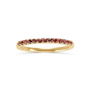 lot 24052 image: 14Karat Yellow Gold Garnet Ring- Retail$309.99 Size 9