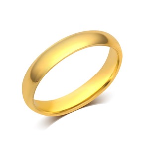 lot 24064 image: Divina 10KT Yellow Gold 4-millimeter Plain Wedding Band- Retail$95.99 Size 6