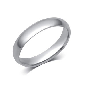 lot 24066 image: Divina 10KT White Gold 4-millimeter Plain Wedding Band- Retail$113.99