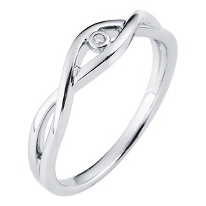 lot 24071 image: Boston Bay Diamonds 925 Sterling Silver .01ct TDW Diamond Accent Infinity Fashion Ring- Retail$96.49 Size 7