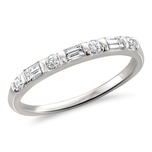lot 24085 image: Montebello 14KT White Gold 13t TDW Baguette-cut Diamond Wedding Band- Retail$534.49 Size 6.5