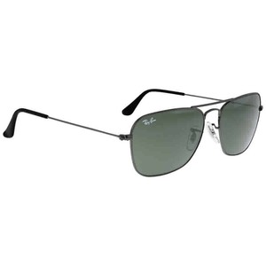 lot 24094 image: Ray-Ban Caravan Sunglasses Gold Green Classic 58mm- Retail$143.49