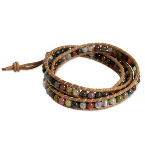 lot 24104 image: Handmade Jasper Inner Harmony Wrap Bracelet (Thailand)