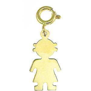 lot 24107 image: 14k Yellow Gold Girl Silhouette Charm
