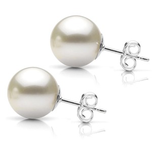 lot 24139 image: DaVonna Sterling Silver White Round Cultured Freshwater Pearl Stud Earring (5-13 millimeters)