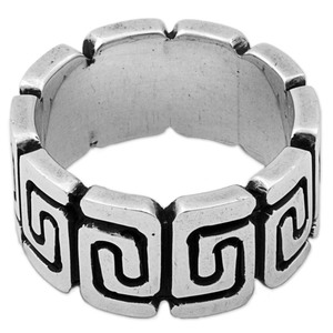lot 24159 image: Handmade Sterling Silver Zapotec Spirals Ring (Mexico) Size 11