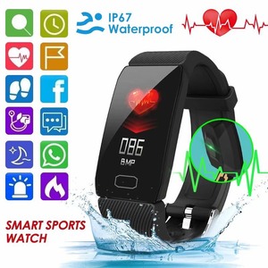 lot 24186 image: 1.14inch Bluetooth Smart Watch Sports Watch IP67 Waterproof Heart Rate Monitor Fitness Tracker Wristband for IOS Android