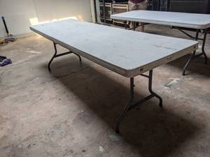 lot 4276 image: 8ft Foldable white table