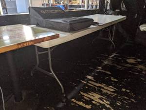 lot 4277 image: 8ft Foldable white table