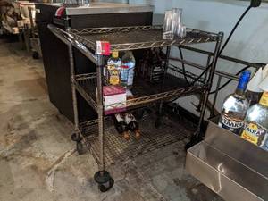 lot 4403 image: 3 Tier cart with wheels & handle