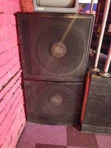 lot 2296 image: (2) EAW LA118 Speakers Loaded With Kilomax Pro-18A