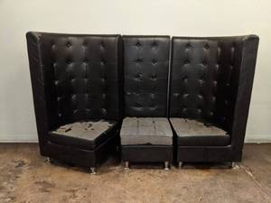 lot 2367 image: (3 pc) Black bench set