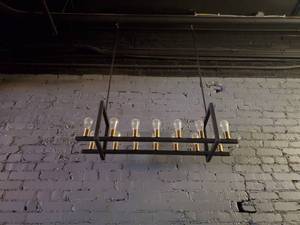 lot 2369 image: Rustic 42in Hanging Light