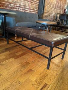 lot 2375 image: Leather benches