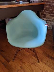 lot 2384 image: Light blue chair