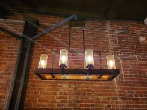 lot 2391 image: 36in Rustic Hanging Light