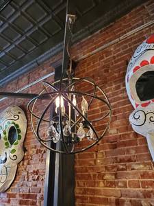 lot 2394 image: (2) Black Chandeliers