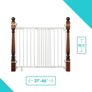 lot 5368 image: Summer Infant Metal Banister & Stair Safety Gate White Extra Wide