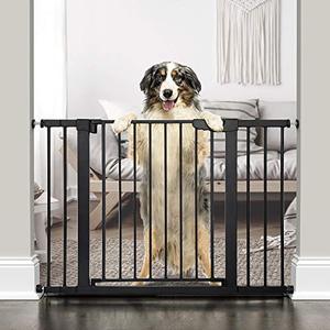 lot 5375 image: Cumbor 46��Auto Close Safety Baby Gate, Extra Tall and Wide Child Gate, Easy Walk Thru Durability Dog Gate for The House, Stairs, Doorways. Includes 4 Wall Cups, 2.75-Inch and 8.25-Inch Extension