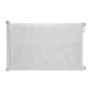 lot 5385 image: EasyBaby Products Indoor Outdoor Retractable Baby Gate, 33 Tall, Extends up to 55 Wide, White