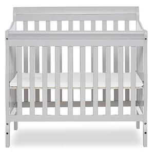lot 5389 image: Dream On Me Aden 4-in-1 Convertible Mini Crib in Grey, Greenguard Gold Certified