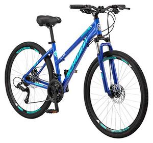 lot 5400 image: Schwinn GTX 2.0 Comfort Adult Hybrid Bike, Dual Sport Bicycle, 17-Inch Aluminum Frame, Blue